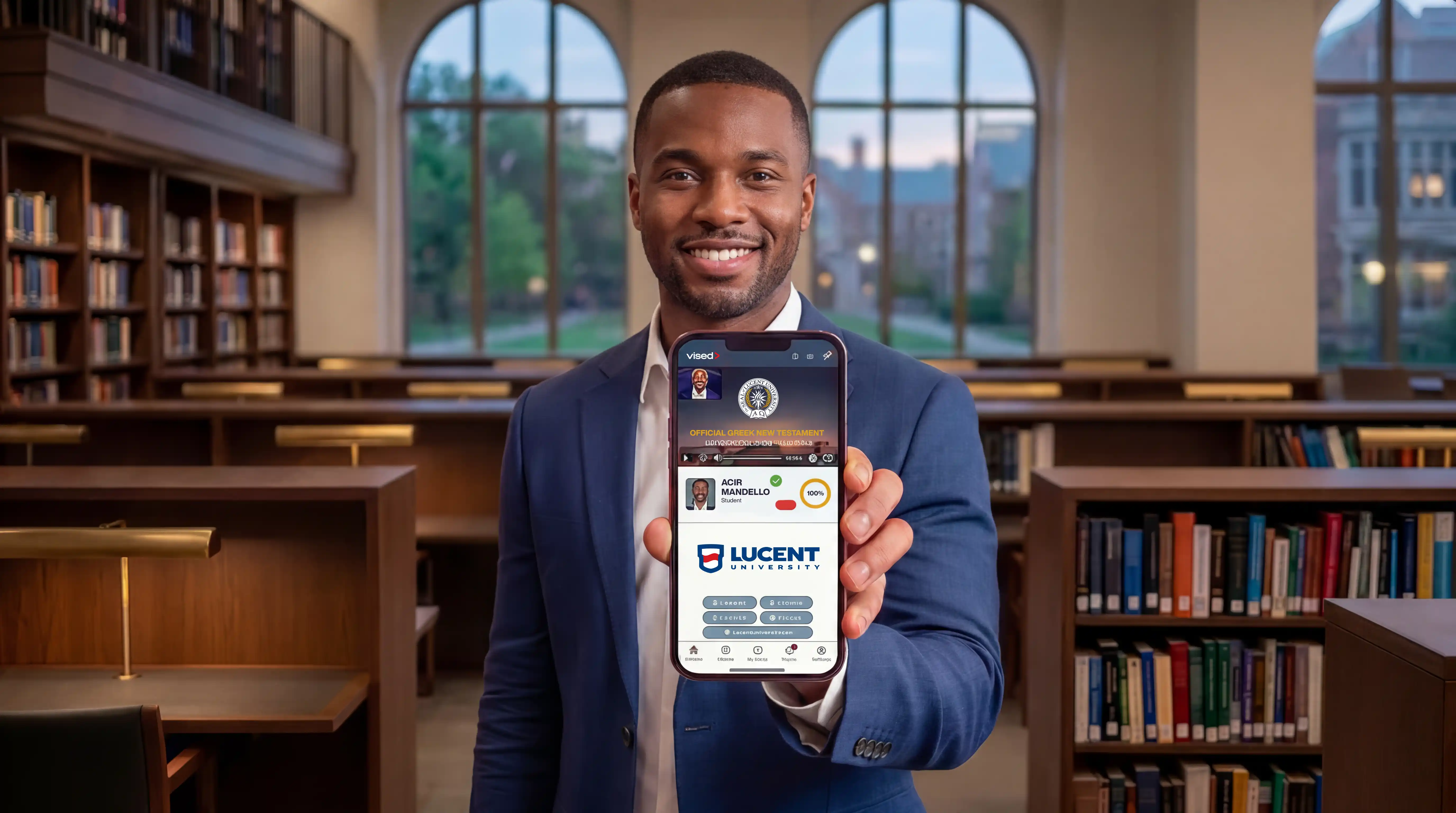 Online student accessing the Greek New Testament course platform