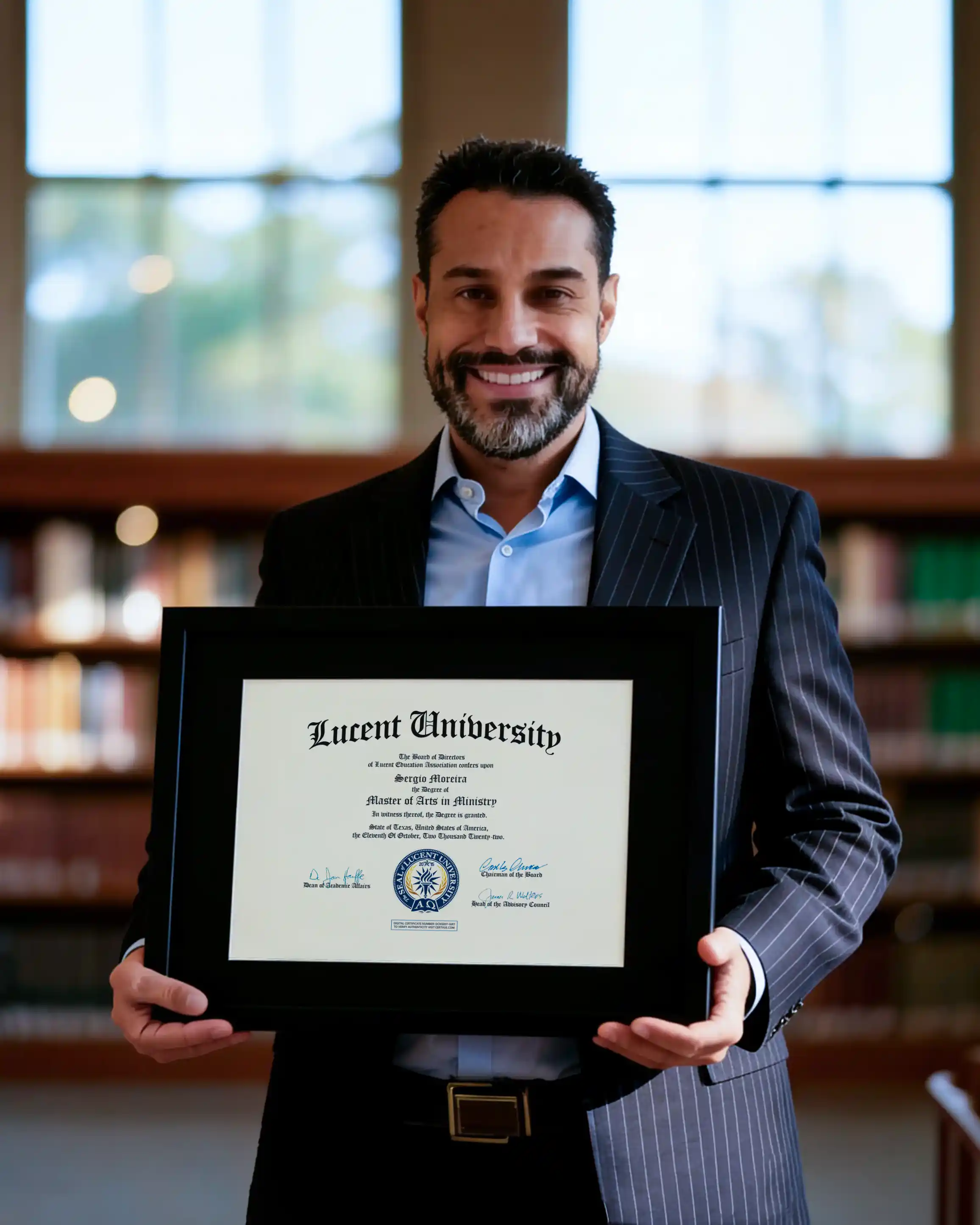 Master of Divinity online students studying theology with dedication