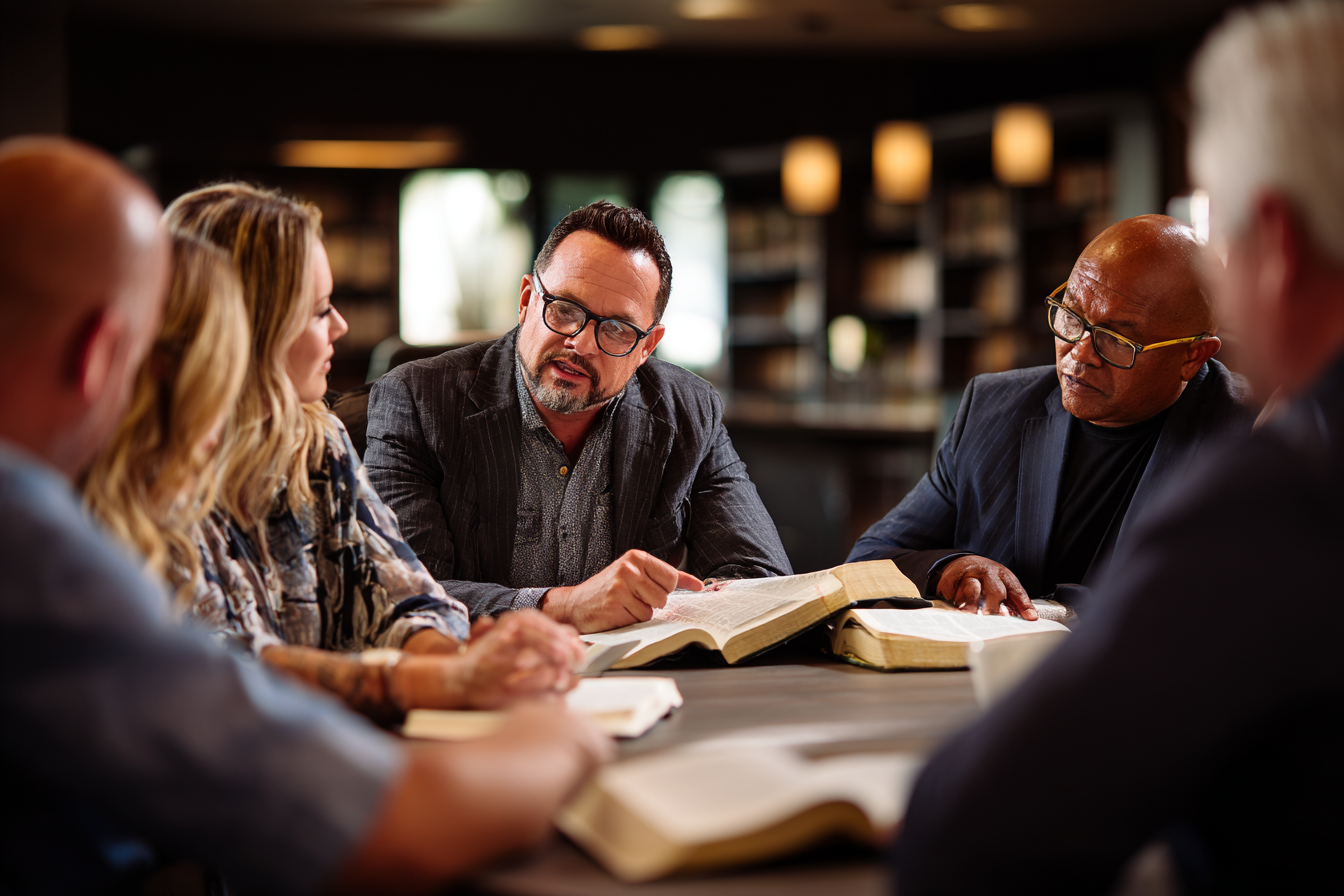 A Lucent University student teaching and preaching from an open Bible